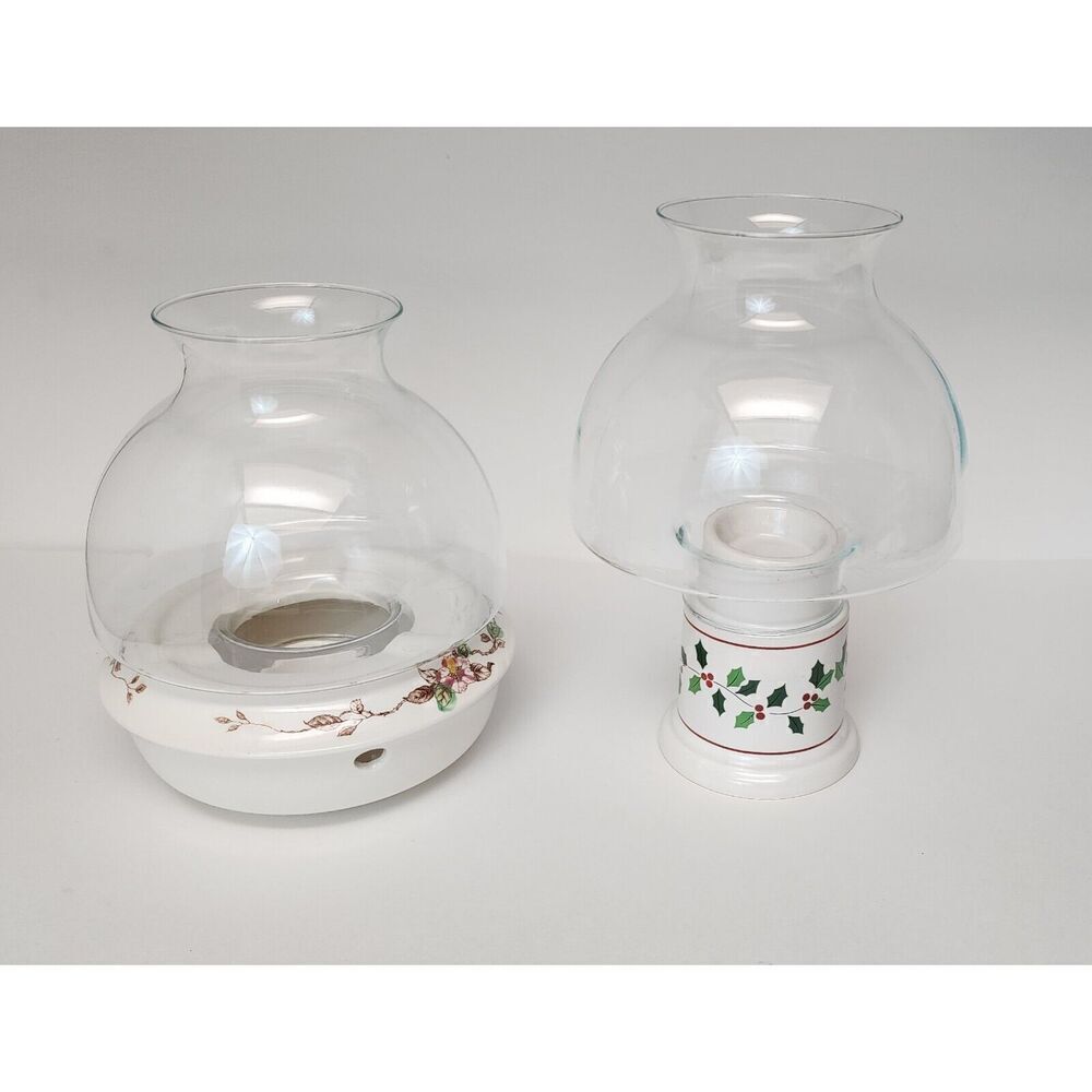 Vintage Hurricane Lamp Votive Tealight Candle Holder Glass Globe